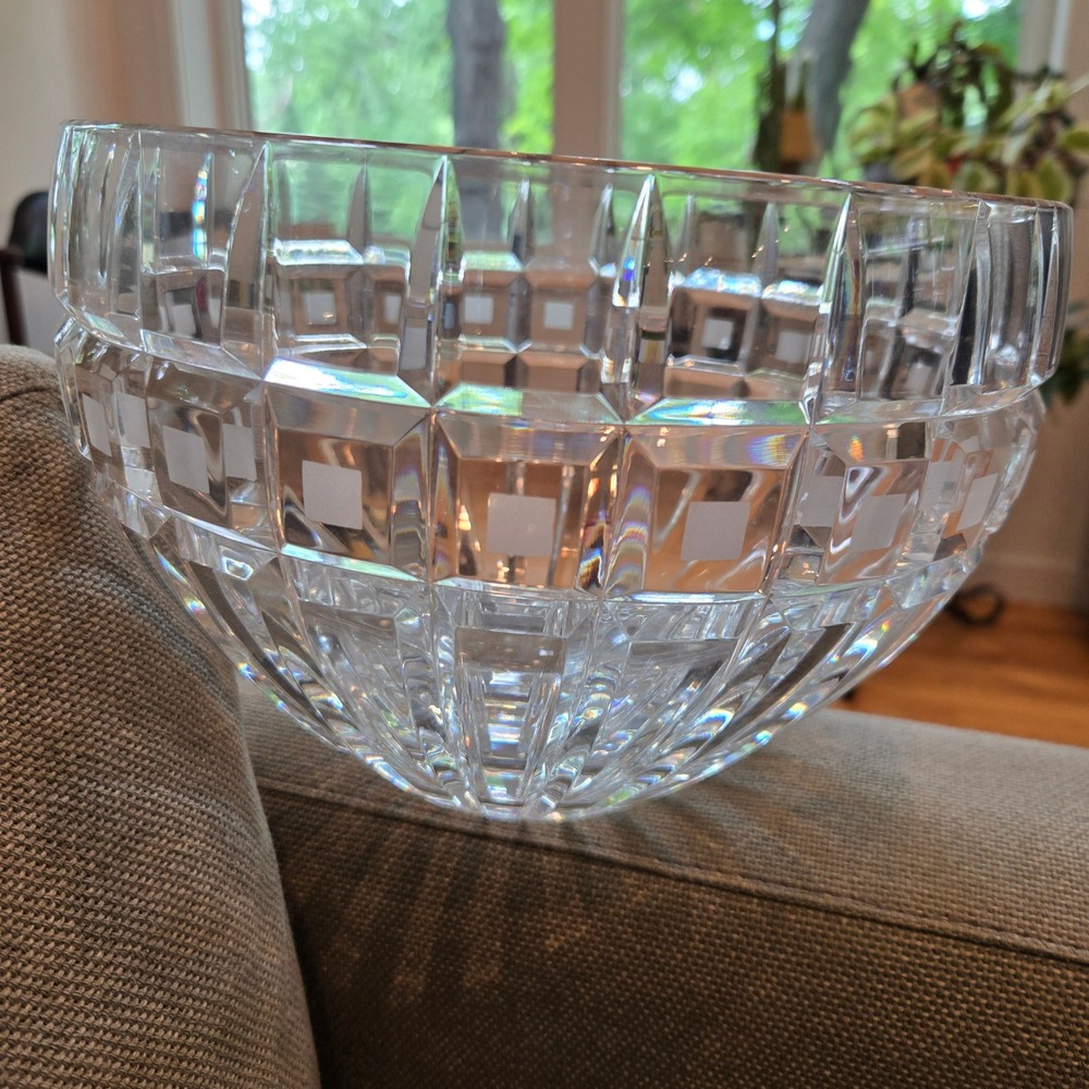 Marquis by Waterford Crystal Bowl Quadrata Clear Geometric Frosted Square 9.5x7